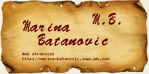 Marina Batanović vizit kartica